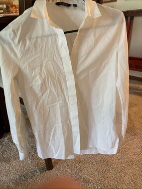 Massimo Dutti White womens Tailored Dress Shirt